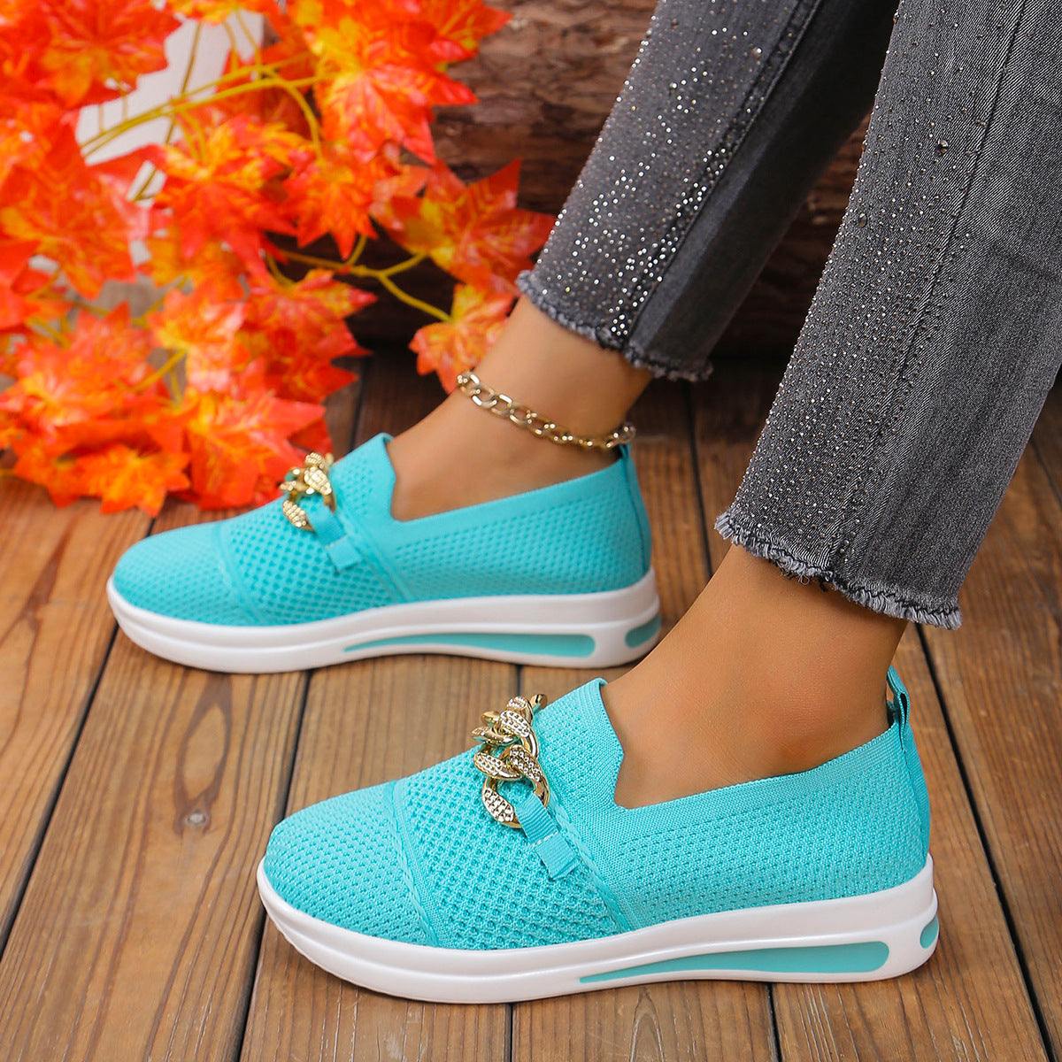🔥Last Day 70% OFF -Women's Woven Breathable Casual Wedge Sneakers