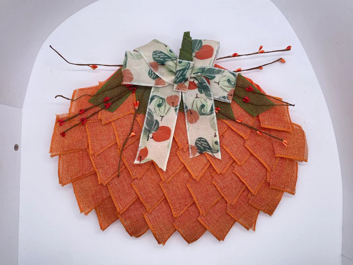 🔥Last Day 49% OFF🍁Farmhouse Pumpkin Wreath For Front Door🎃(Size:15.75*15.75 inch)
