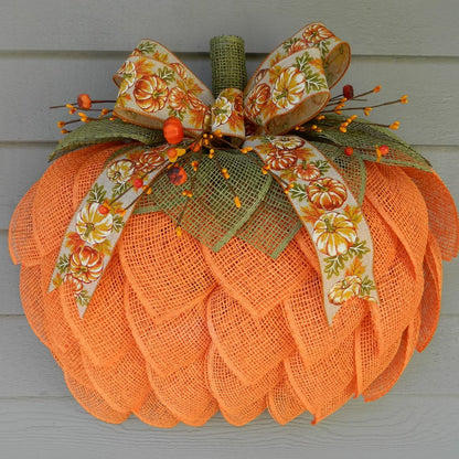🔥Last Day 49% OFF🍁Farmhouse Pumpkin Wreath For Front Door🎃(Size:15.75*15.75 inch)