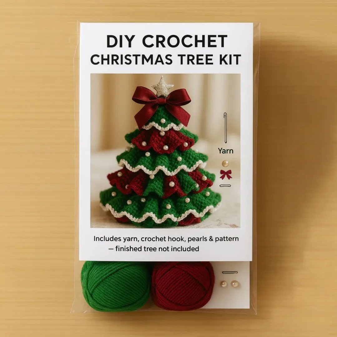 🎅🔥Last Day Promotion 49% OFF🎄 DIY Crochet Christmas Tree Kit – Create Your Own Holiday Magic