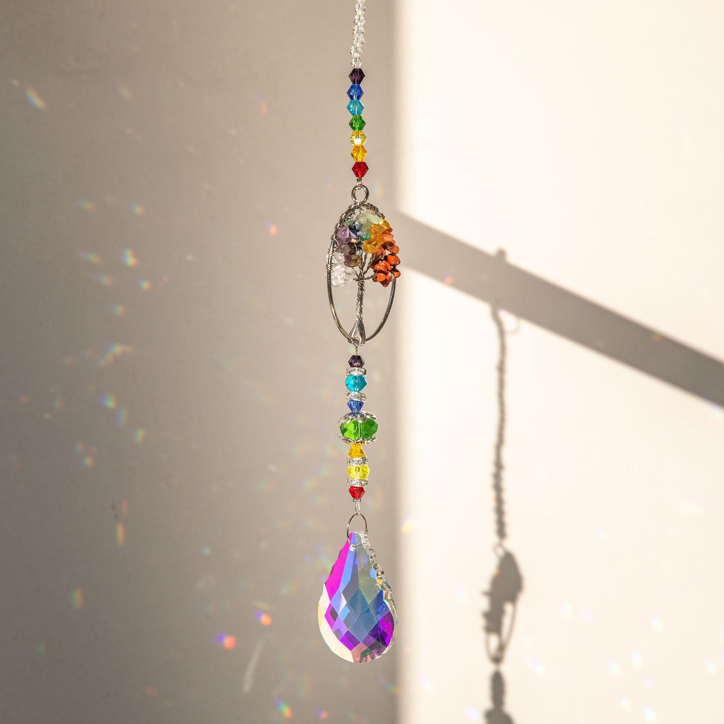 Crystal Wind Chime Tree Of Life Suncatcher