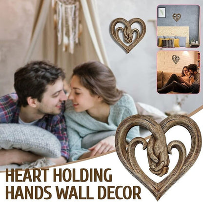 🔥 2D Flat Heart Holding Hands Wall Decor - Forever Love