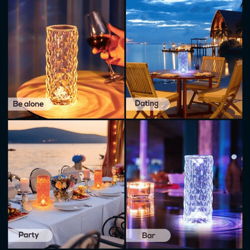 🔥Hot sale 49% off💡16 Colors Rose Rays Crystal Diamond Table Lamp🌹