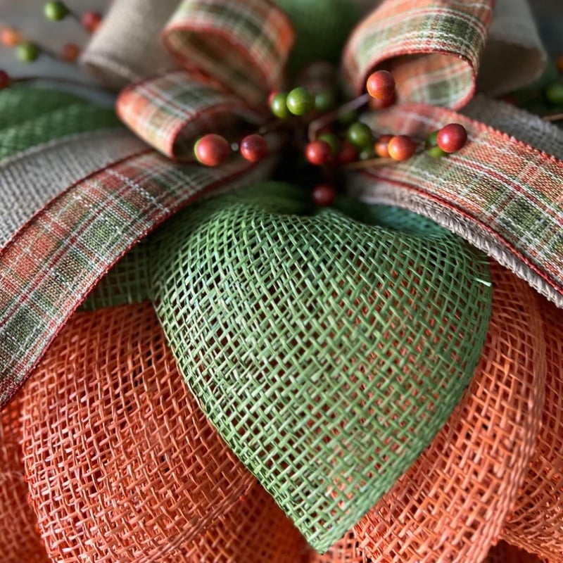 🔥Last Day 49% OFF🍁Farmhouse Pumpkin Wreath For Front Door🎃(Size:15.75*15.75 inch)