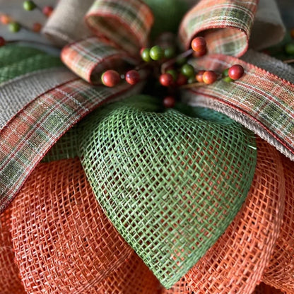 🔥Last Day 49% OFF🍁Farmhouse Pumpkin Wreath For Front Door🎃(Size:15.75*15.75 inch)