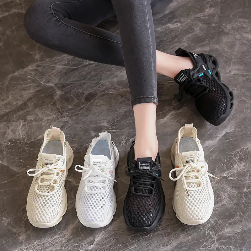 Women's Breathable Mesh Sneakers - Lightweight Athletic & Casual Shoes with EVA Sole