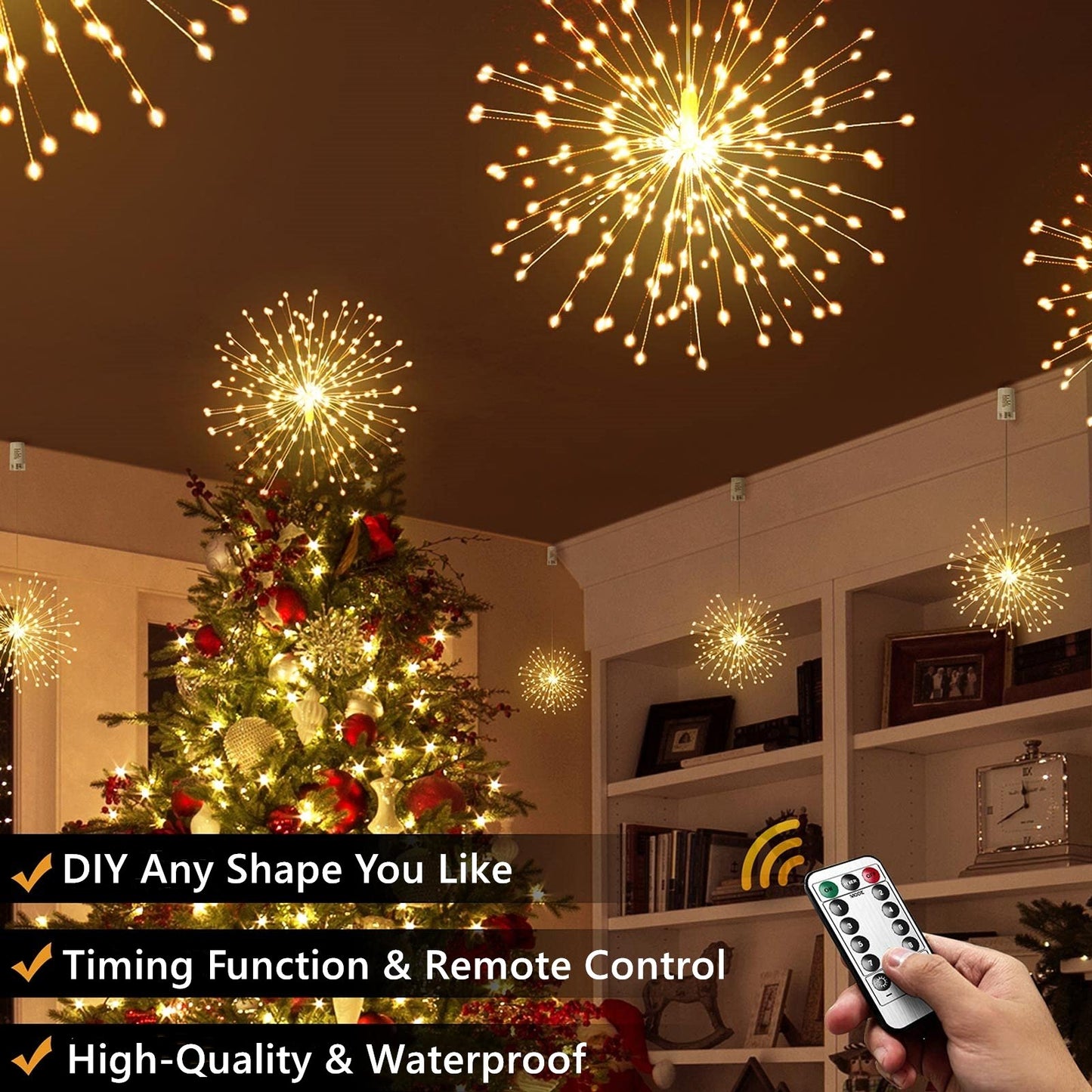 🔥Christmas Pre-sale SAVE 49%🎄Hanging Starburst Fairy Lights for Christmas