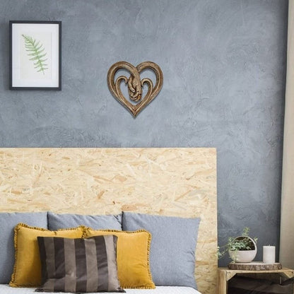 🔥 2D Flat Heart Holding Hands Wall Decor - Forever Love