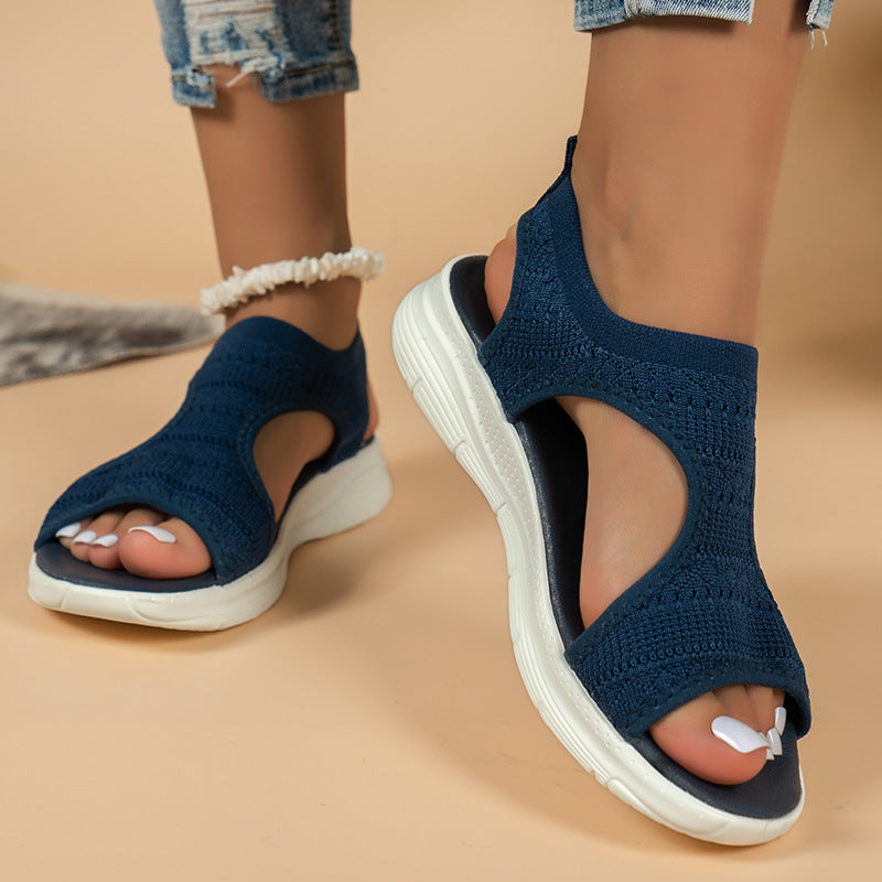Soft Flying Woven Breathable Flat Sandals