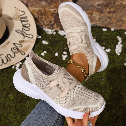 Women's Stylish Flyknit Lightweight Soft Sole Breathable Casual Shoes