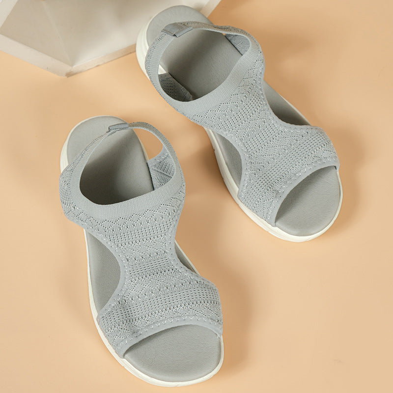 Soft Flying Woven Breathable Flat Sandals