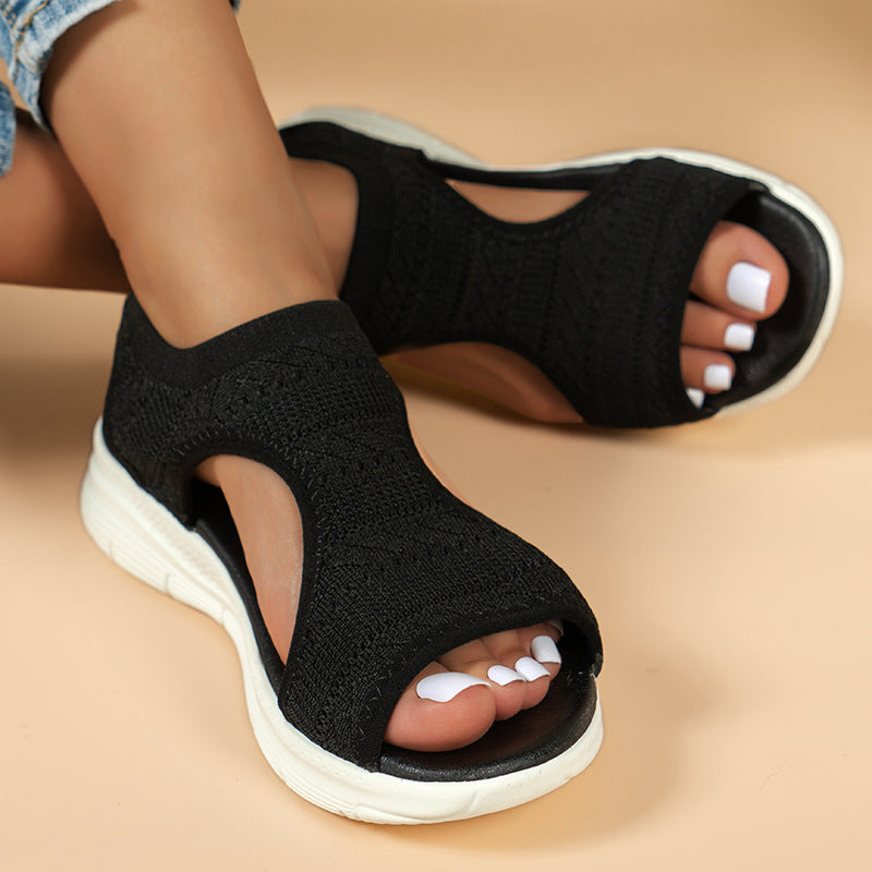 Soft Flying Woven Breathable Flat Sandals