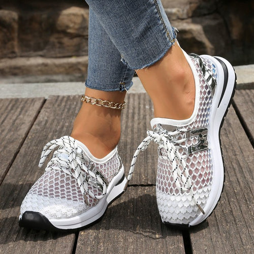 Casual Trendy Flat Mesh Fly Woven Breathable Shoes