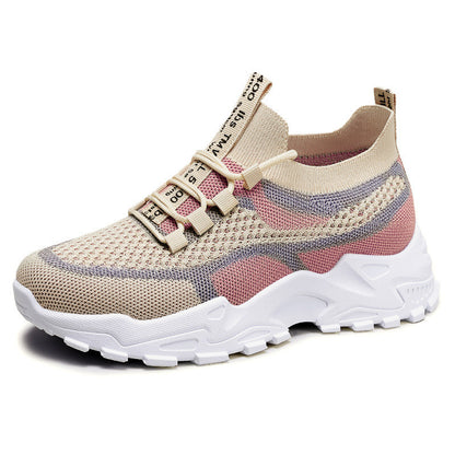 Women's Breathable Mesh Platform Casual Lace Up Sneakers