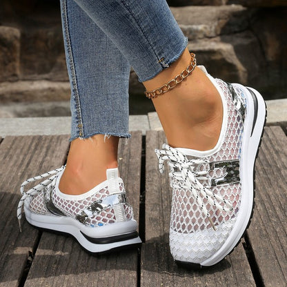 Casual Trendy Flat Mesh Fly Woven Breathable Shoes