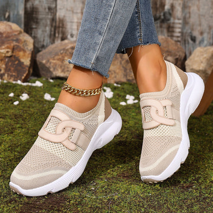 Women's Stylish Flyknit Lightweight Soft Sole Breathable Casual Shoes