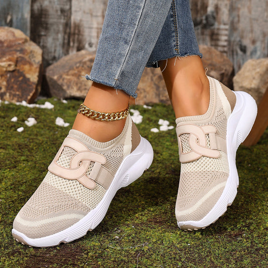 Women's Stylish Flyknit Lightweight Soft Sole Breathable Casual Shoes