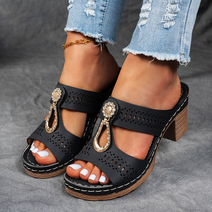 Orthopedic Rhinestones Heel Sandals ( BUY 2 FREE SHIPPING )
