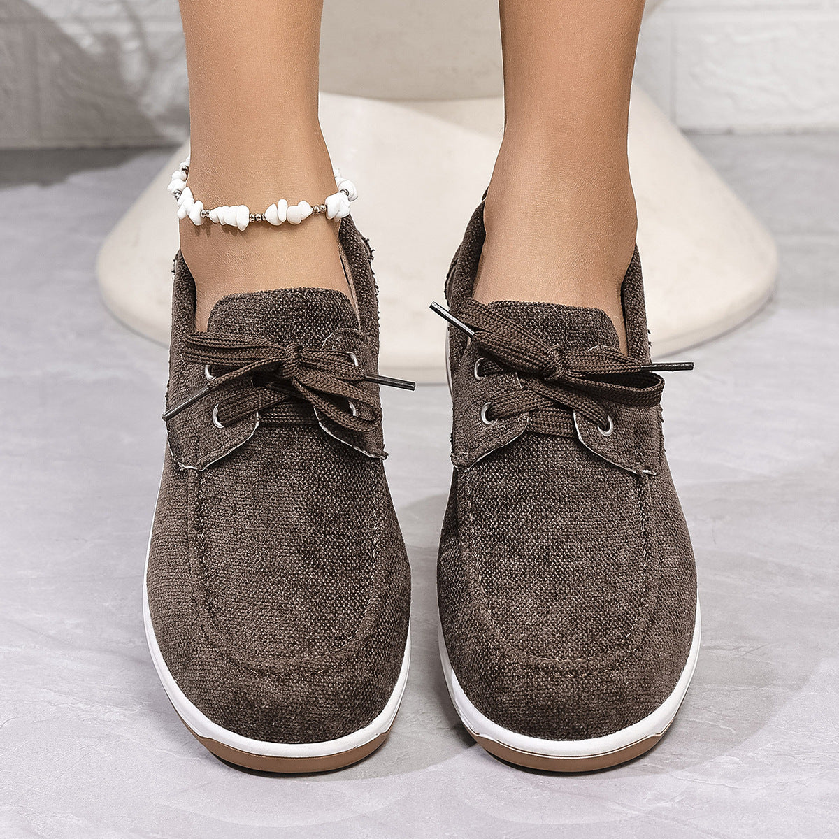 Breathable Fabric Thick Sole Slip-on Shoes