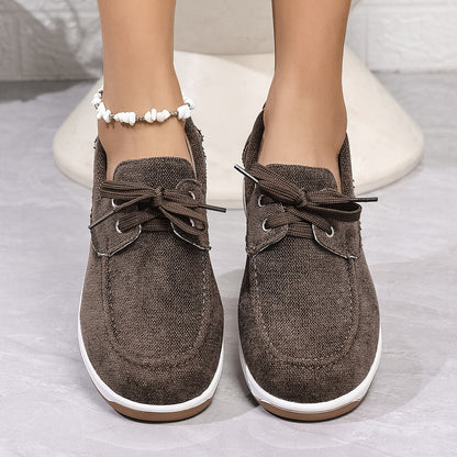 Breathable Fabric Thick Sole Slip-on Shoes