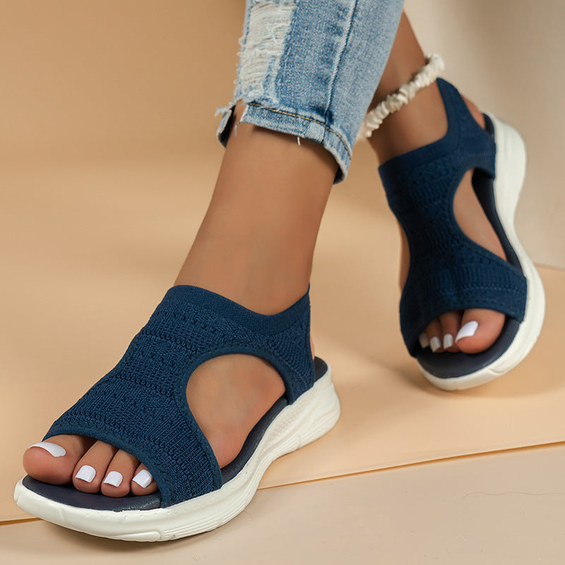 Soft Flying Woven Breathable Flat Sandals