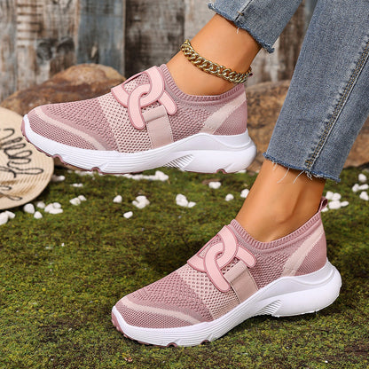Women's Stylish Flyknit Lightweight Soft Sole Breathable Casual Shoes