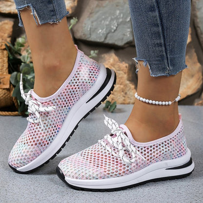 Casual Trendy Flat Mesh Fly Woven Breathable Shoes