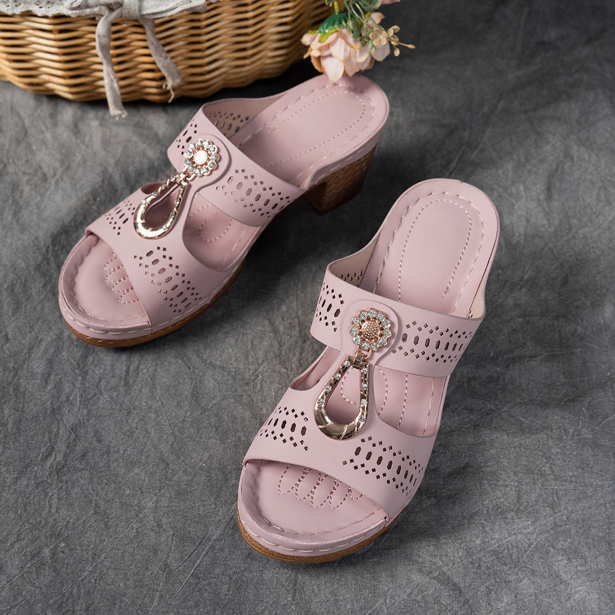 Orthopedic Rhinestones Heel Sandals ( BUY 2 FREE SHIPPING )