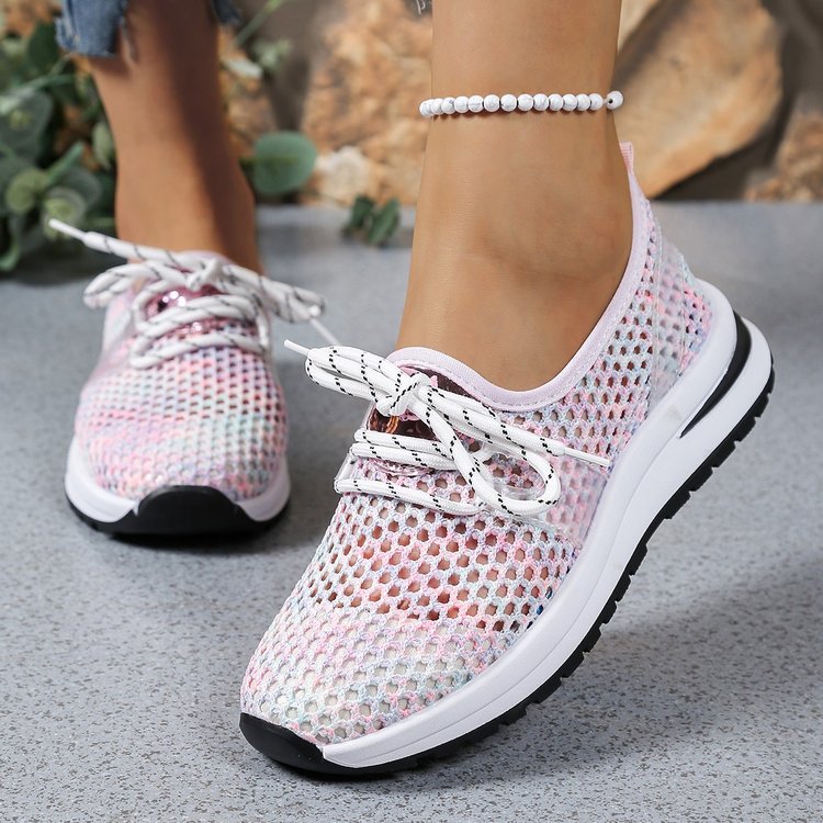 Casual Trendy Flat Mesh Fly Woven Breathable Shoes