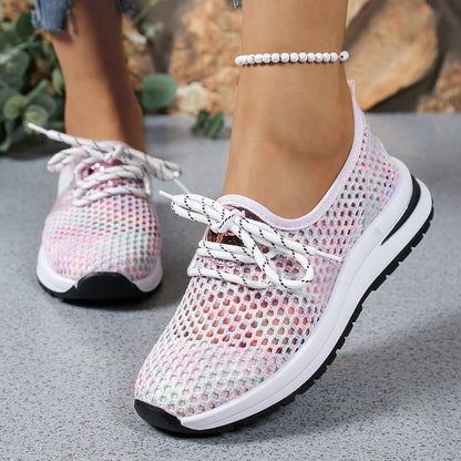 Casual Trendy Flat Mesh Fly Woven Breathable Shoes