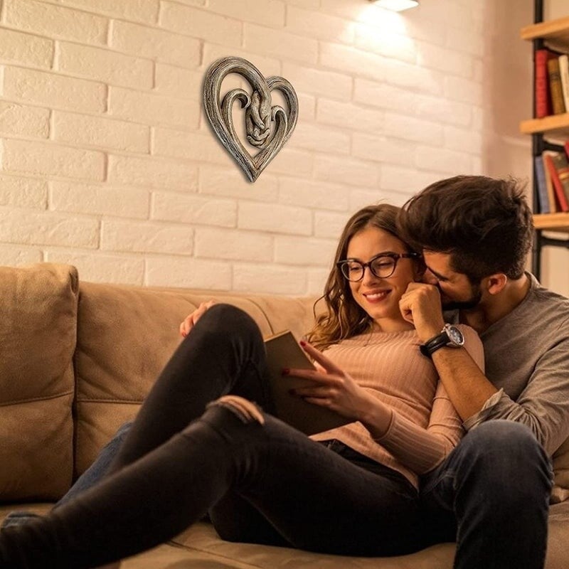 🔥 2D Flat Heart Holding Hands Wall Decor - Forever Love