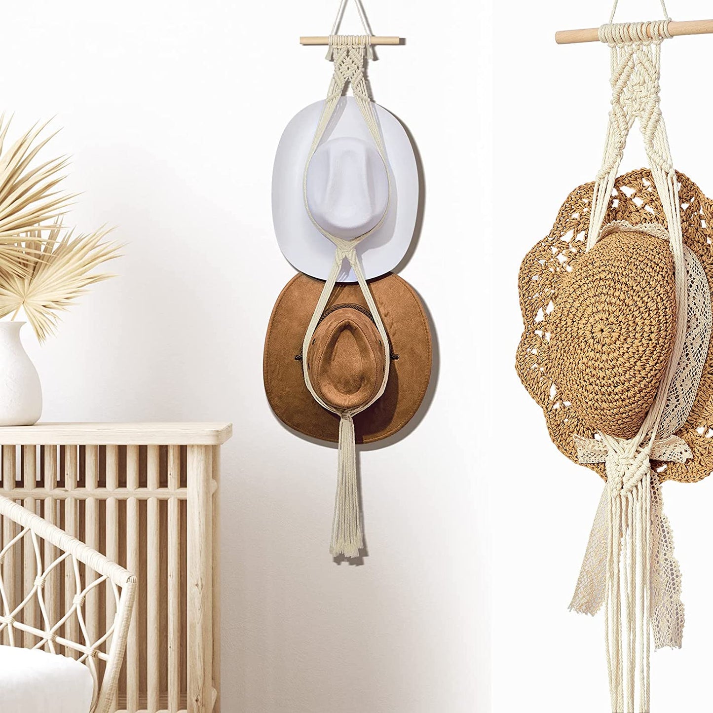 49% Off Today❤️Handmade Linen Decorative Boho Hat Rack For Wall Hanging
