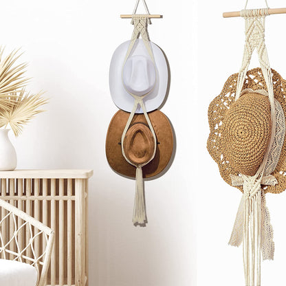 49% Off Today❤️Handmade Linen Decorative Boho Hat Rack For Wall Hanging
