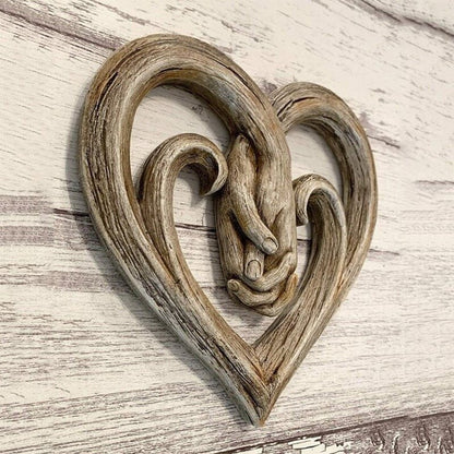 🔥 2D Flat Heart Holding Hands Wall Decor - Forever Love