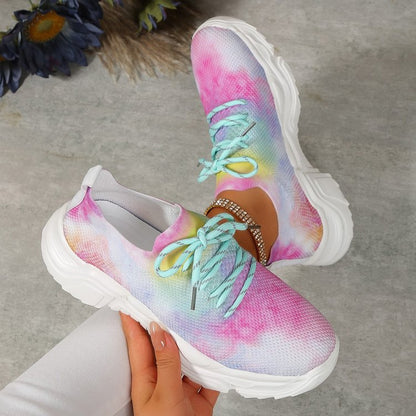 🔥HOT SALE - Floral Print Lace-up Breathable Orthopedic Sneakers