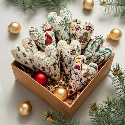 🎉Early Christmas Sale-49% Off🎅DIY Heart Shaped Hand Embroidered Christmas Ornament Kit