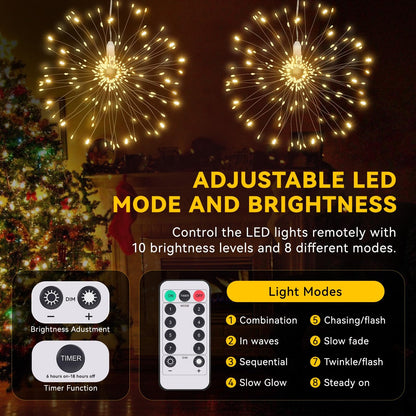 🔥Christmas Pre-sale SAVE 49%🎄Hanging Starburst Fairy Lights for Christmas