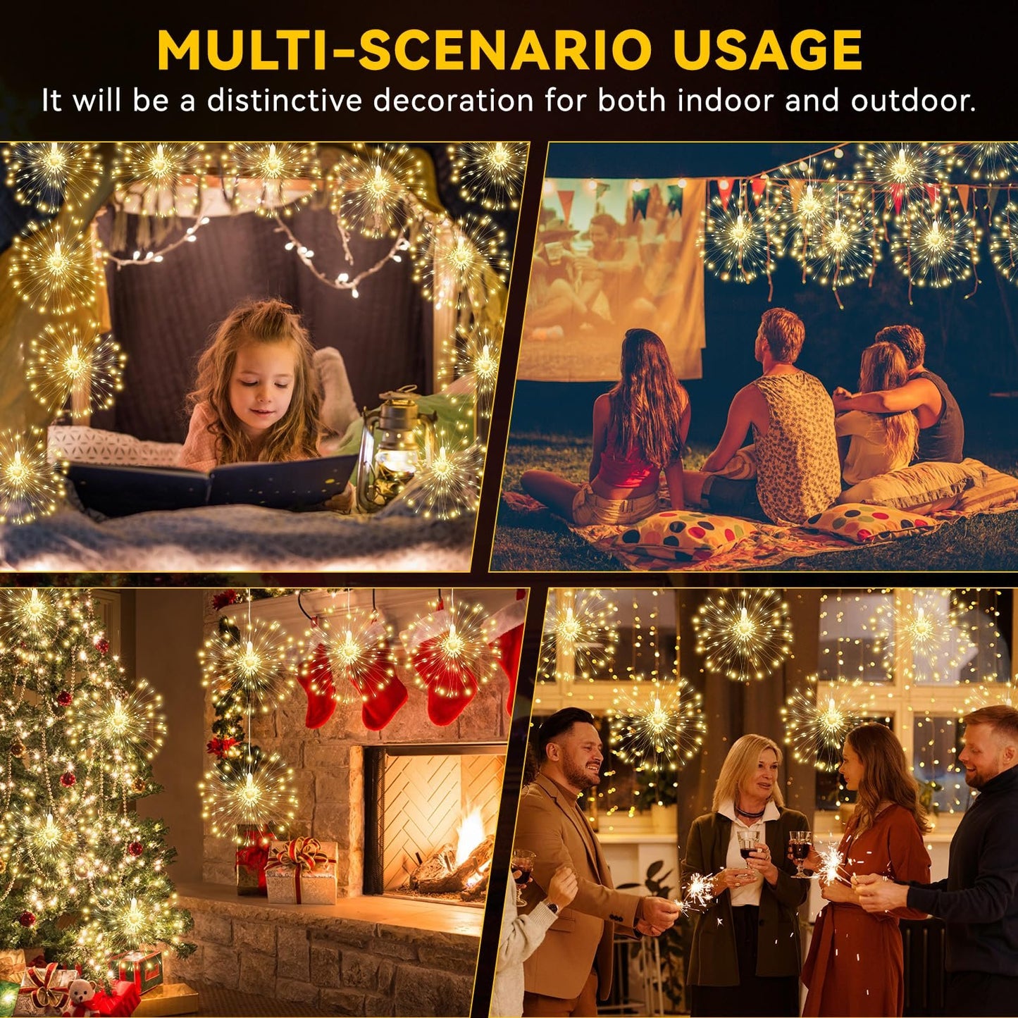 🔥Christmas Pre-sale SAVE 49%🎄Hanging Starburst Fairy Lights for Christmas