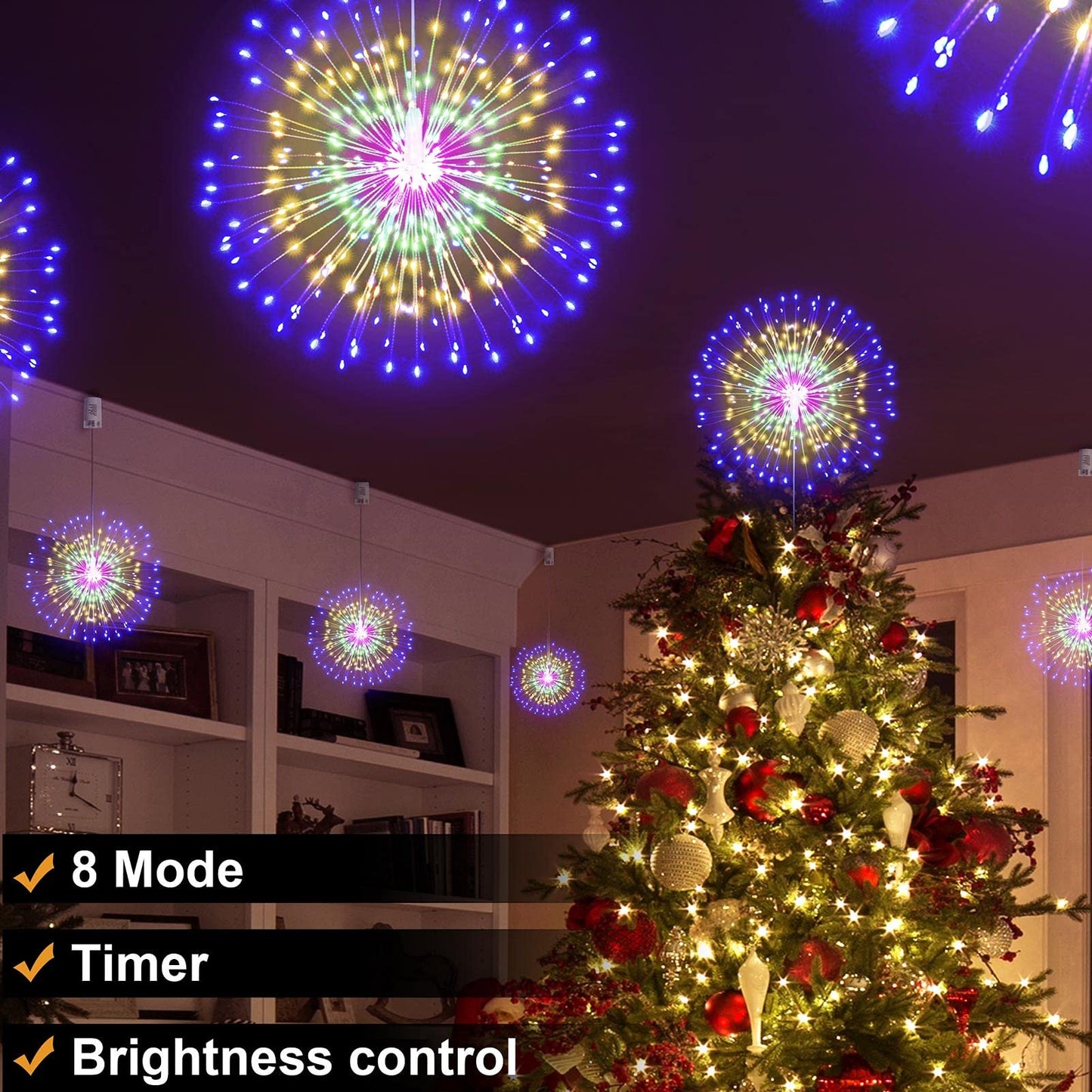 🔥Christmas Pre-sale SAVE 49%🎄Hanging Starburst Fairy Lights for Christmas