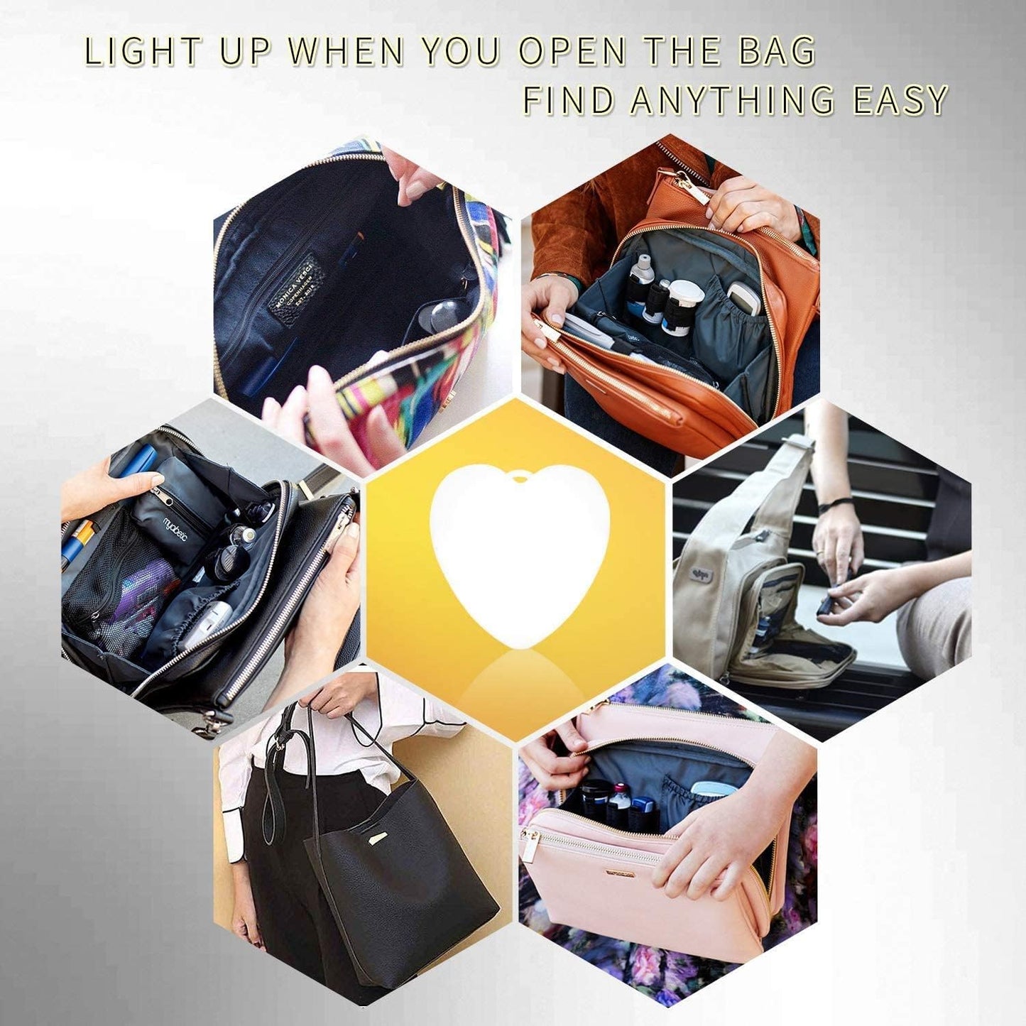 🔥LAST DAY 49% OFF💡❤️Heart Sensor LED Handbag Light