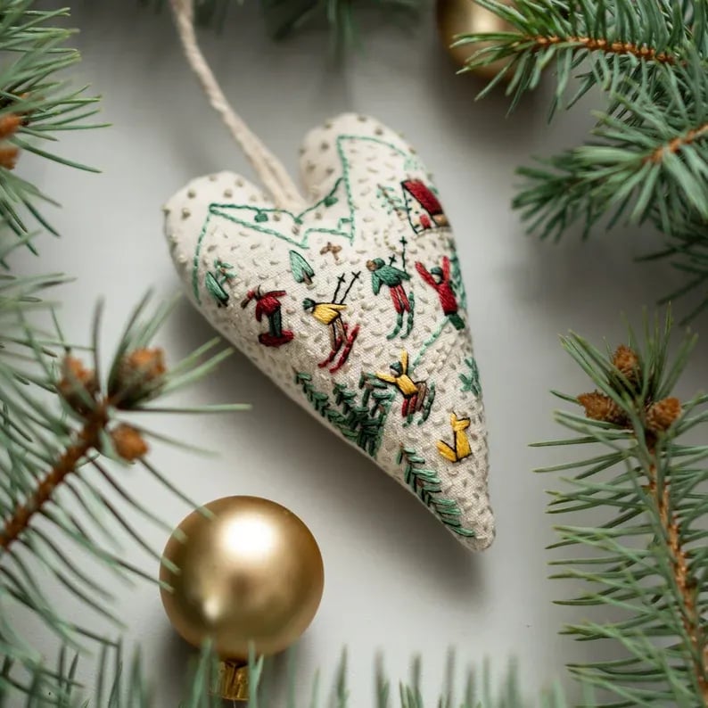 🎉Early Christmas Sale-49% Off🎅DIY Heart Shaped Hand Embroidered Christmas Ornament Kit