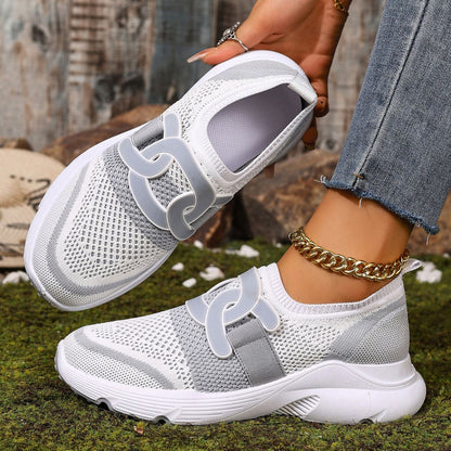 Women's Stylish Flyknit Lightweight Soft Sole Breathable Casual Shoes
