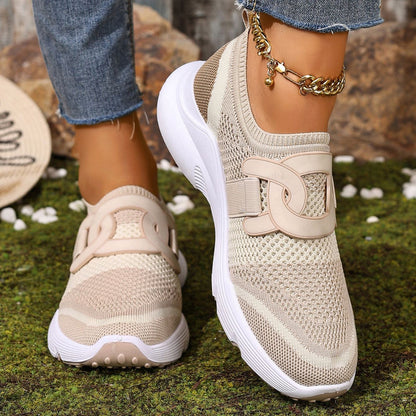 Women's Stylish Flyknit Lightweight Soft Sole Breathable Casual Shoes
