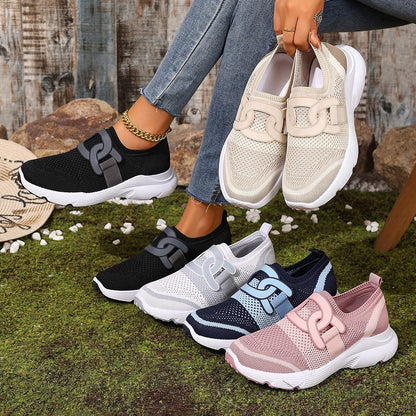 Women's Stylish Flyknit Lightweight Soft Sole Breathable Casual Shoes
